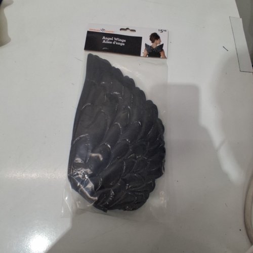 ADULT UNISEX ANGEL WINGS - OSFM - BLACK image 2