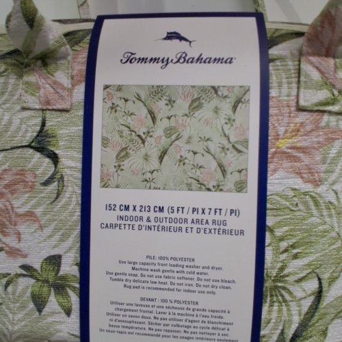 TOMMY BAHAMA INDOOR/OUTDOOR TROPICAL LEAF AREA RUG - 5FT X 7FT - MULTI-COLOUR (MODEL: 1992252) image 3