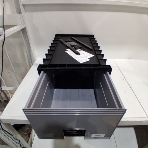 STOREX ARCHIVE STORAGE BOX FOR LETTER SIZE HANGING FILES - 24" - BLACK/GREY image 2