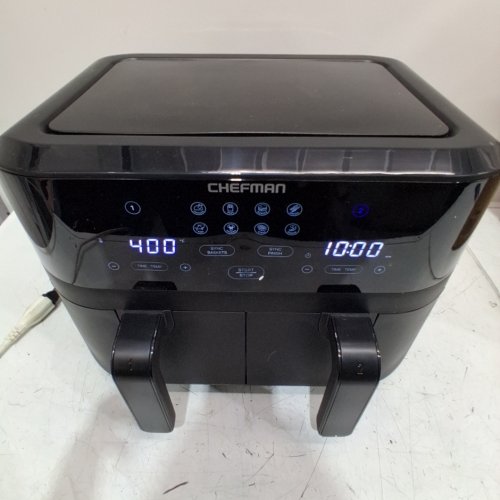 CHEFMAN TURBOFRY TOUCH DUAL WINDOW AIRFRYER - 6QT - BLACK (MODEL: RJ38-SQPF-3TDB-2W-CA) image 2