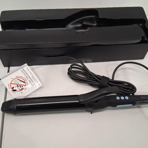 BIO IONIC LONG BARREL STYLER PRO CURLING IRON - 1.5" - BLACK/BLUE (MODEL: Z-FGTST-CL-1.5) image 5