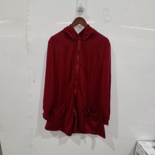 ADULTS HOODED FULL ZIP-FRONT JACKET - LARGE/ EXTRA LARGE - RED image 2
