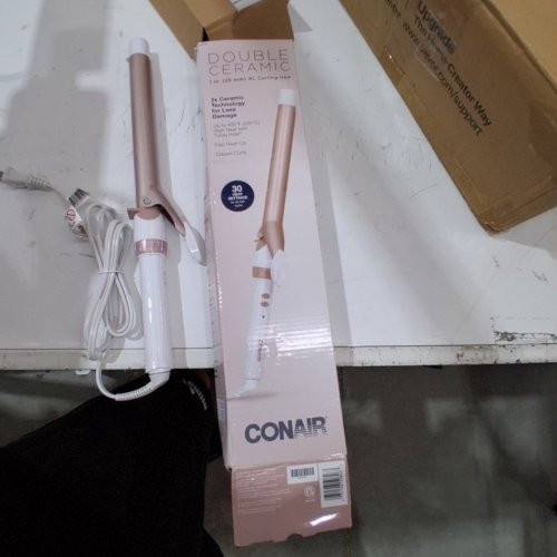CONAIR DOUBLE CERAMIC LONG BARREL XL CURLING IRON - 1" - PINK/WHITE - (MODEL CD708C) image 4
