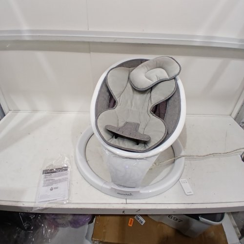MUNCHKIN LIGHTWEIGHT SMART BLUETOOTH BABY SWING WITH NATURAL SWAY IN 5-SPEED & REMOTE - WHITE/GREY - (MODEL: MKCA0788 / 34499001) image 3