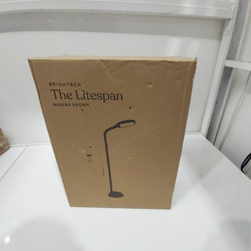 BRIGHTECH LITESPAN LED 2ND EDITION 12W READING & CRAFT FLOOR LAMP, ADJUSTABLE 42"-53"H - HAVANA BROWN image 2