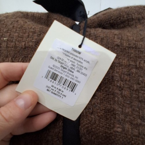 HEARTH & HAND WITH MAGNOLIA KNIT THROW BLANKET - 50" X 60" - DARK BROWN image 3