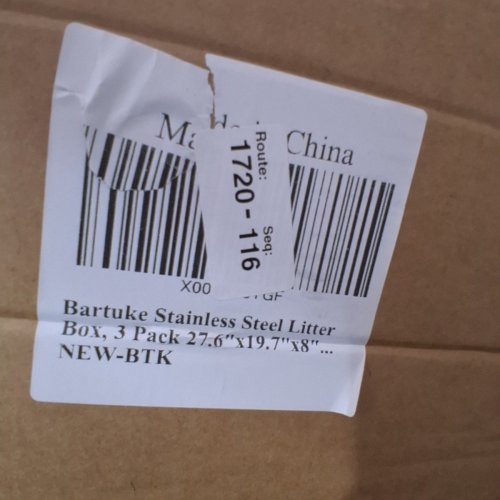 3PK BARTUKE STAINLESS STEEL LITTER BOX - 27.6" X 19.7" X 8" - SILVER image 4