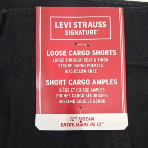 MENS LEVI STRAUSS SIGNATURE LOOSE CARGO SHORTS - 12" INSEAM - 40 - BLACK (STYLE: 005PR0002) image 2