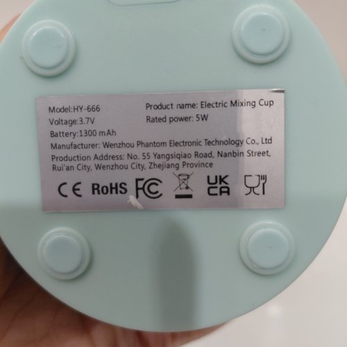 PORTABLE ELECTRIC MIXING CUP - 700 ML - TURQUOISE (MODEL: HY-666) image 3