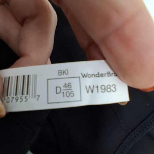 WOMEN'S WONDERBRA BRA - 46D / 105D - BLACK (MODEL: W1983) image 2