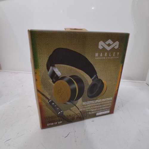 HOUSE OF MARLEY FREEDOM COLLECTION STIR IT UP WIRED ON-EAR HEADPHONES - BLACK / HARVEST (MODEL: EM-FH013-HAA) image 4