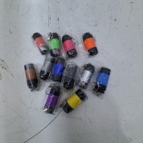 12PC MINI KEYCHAIN POCKET FLASHLIGHTS - ASSORTED COLORS image 2