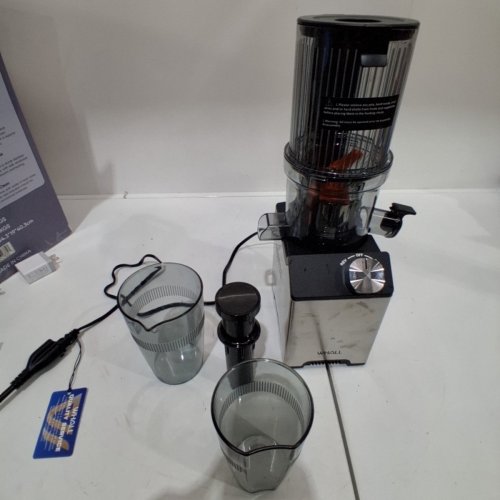 WHUTO COLD PRESS JUICER - 4.35'' WIDE FEED CHUTE, HIGH JUICE YIELD - SILVER/BLACK (MODEL: ZM1913M) image 3
