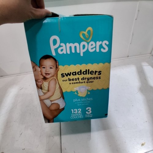 132PK PAMPERS SWADDLERS BEST DRYNESS DISPOSABLE DIAPERS - SIZE 3 - (16-28LBS) image 3