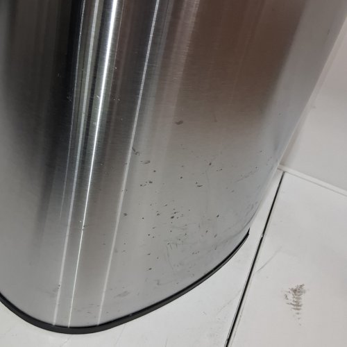 AUTOMATIC BATTERY POWERED MOTION SENSOR AND BUTTON OPERATED KITCHEN TRASH CAN - 13 GALLON CAPACITY - STAINLESS STEEL image 4