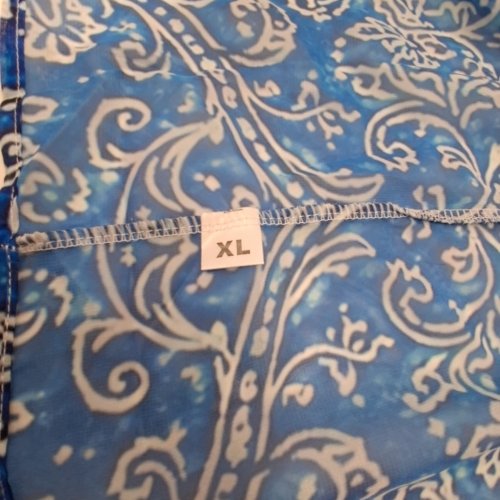 WOMEN'S THIN LONG SLEEVE CARDIGAN - EXTRA LARGE - BLUE PATTERN image 2