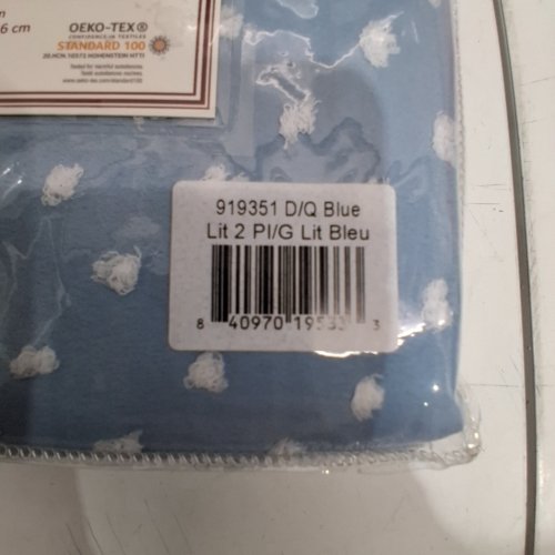 3PC KRINKLE DUVET COVER SET - QUEEN - BLUE/WHITE (STYLE: 919351) image 2