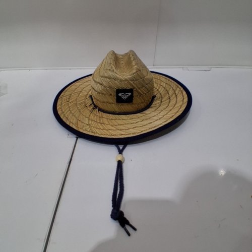 WOMEN'S ROXY TOMBOY 2 WIDE BRIM STRAW HAT - SMALL/MEDIUM - NAVY/TAN image 2