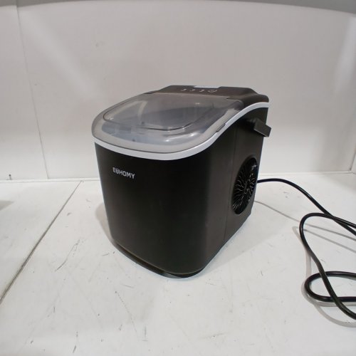 EUHOMY COUNTERTOP ICE MAKER MACHINE WITH HANDLE, BASKET AND SCOOP - MAKES 26LB/DAY - BLACK (MODEL: IM001-BBL-CAEH) image 4