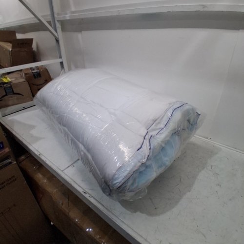 MEMORY FOAM MATTRESS TOPPER WITH PAD COVER - QUEEN - BLUE/WHITE image 2