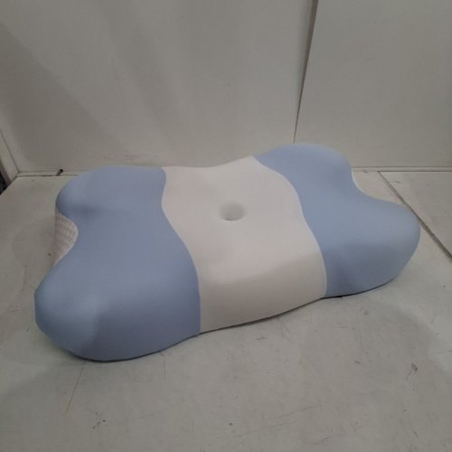 VYLEE COOLING ERGONOMIC MEMORY FOAM PILLOW FOR ORTHOPEDIC NECK SUPPORT - BLUE AND WHITE (MODEL: LYM115-2) image 2