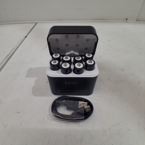 9PC CZVV SMART LI-ION RECHARGEABLE BATTERY CHARGER WITH 8 AA BATTERIES - BLACK (MODEL: Q048) image 2