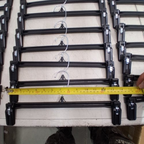 39PK PLASTIC CLIP PANTS HANGERS - 14" - BLACK image 3