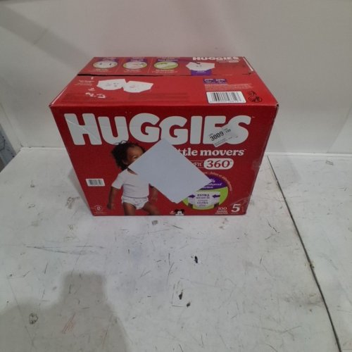 100PK HUGGIES LITTLE MOVERS HUGGFIT BABY DIAPERS WITH 360° WAISTBAND - SIZE 5 (MODEL: 5660200) image 2