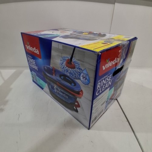 VILEDA EASYWRING RINSE CLEAN 2 TANK SPIN BUCKET SYSTEM - BLUE/RED/GREY image 4