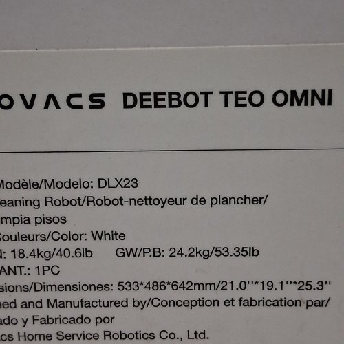 ECOVACS DEEBOT TEO OMNI ROBOT VACUUM/MOP COMBO WITH SELF-EMPTYING STATION, AUTO-WASH/REFILL & 3D MAPPING - APP/WIFI ENABLED - WHITE (MODEL: DLX23) image 13