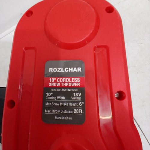 ROZLCHAR CORDLESS SNOW THROWER WITH TELESCOPIC HANDLE *TOOL ONLY* - 10" X 6" - 18V - 20FT THROWING DISTANCE - FITS MILWAUKEE 18V BATTERIES - RED/BLACK image 3