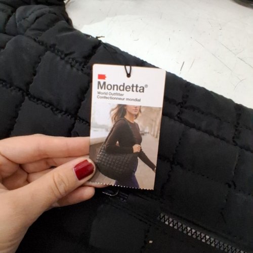 MONDETTA THE QUILTED FRONT ZIP TOTE BAG - BLACK (MODEL:1194279) image 5