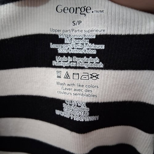 WOMEN'S GEORGE STRIPED SLEEVELESS DRESS -SMALL - BLACK / WHITE (STYLE: GRS640511LD) image 3