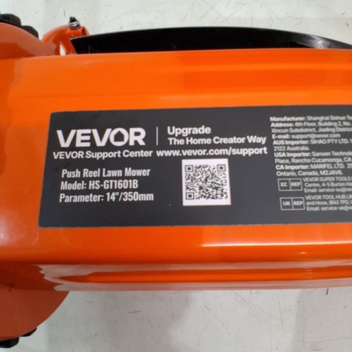 PUSH REEL LAWN MOWER WITH GRASS CATCHER BAG - 14" - ORANGE/BLACK (MODEL: HS-GT1601B) image 3