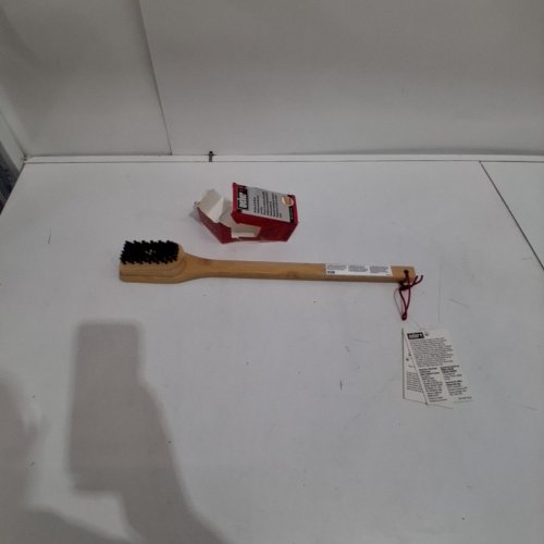 WEBER BAMBOO WIRE BRUSH FOR CLEANING THE BBQ - 18" - WOOD image 2