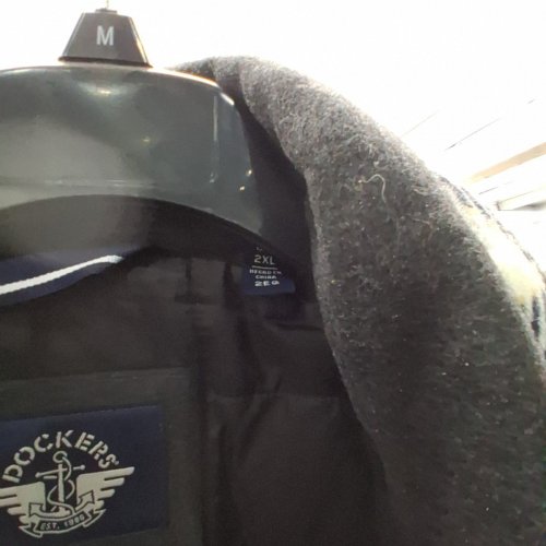 2PC MEN'S DOCKERS WESTON WOOL BLEND COAT WITH SCARF - 2XL - NAVY image 4