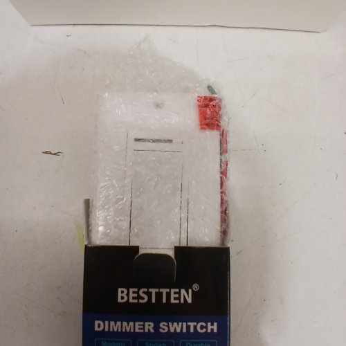 10PK BESTTEN SINGLE POLE WALL LIGHT SWITCH WITH WALL PLATE - WHITE (MODEL: E245184) image 3
