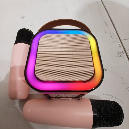 3PC KID'S IROO X KARAFUN MINI BLUETOOTH PORTABLE KARAOKE MACHINE WITH 2 WIRELESS MICROPHONES - PURPLE (MODEL: PCA-K12PUR2-726) image 2