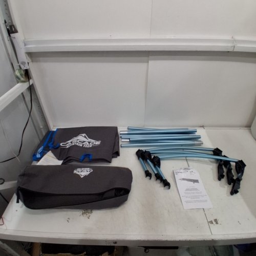 CASCADE MOUNTAIN TECH ULTRALIGHT CAMP COT WITH BAG - GREY/BLUE (MODEL: COT-UL-24-C / 1654575) image 2