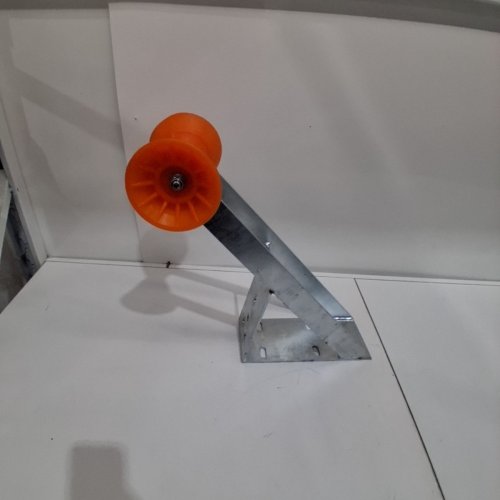 GALVANIZED STEEL BOAT TRAILER WINCH STAND WITH TPU ROLLER - FOR 2" - 3" WINCH POSTS - ORANGE/SILVER (MODEL: 1902) image 2