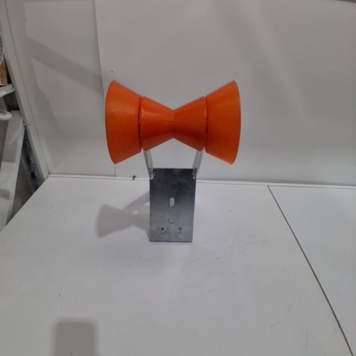 GALVANIZED STEEL BOAT TRAILER WINCH STAND WITH TPU ROLLER - FOR 2" - 3" WINCH POSTS - ORANGE/SILVER (MODEL: 1902) image 4