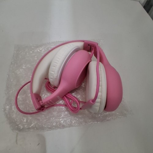 KIDS MPOW CH6S WIRED HEADPHONES - 3.5MM AUX - PINK/WHITE (MODEL: BH297B) image 3