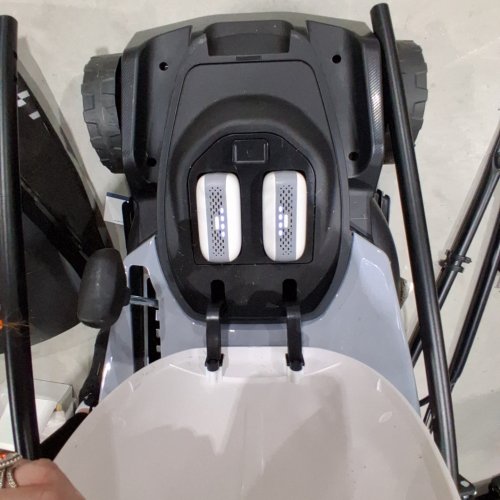 LITHELI LIGHTWEIGHT CORDLESS HEIGHT ADJUSTABLE ELECTRIC LAWN MOWER - 16", 20V - WHITE/BLACK/ ORANGE (MODEL: HEIGHT ADJUSTMENT) image 2