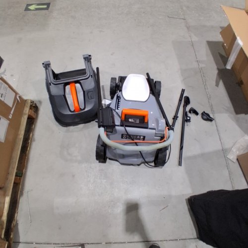 LITHELI LIGHTWEIGHT CORDLESS HEIGHT ADJUSTABLE ELECTRIC LAWN MOWER - 16", 20V - WHITE/BLACK/ ORANGE (MODEL: HEIGHT ADJUSTMENT) image 3