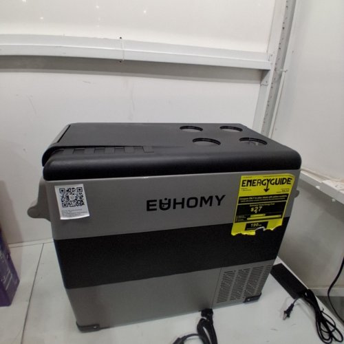 EUHOMY ELECTRIC COOLER REFRIGERATOR FRIDGE/FREEZER WITH APP CONTROL - 55L CAP - 12V - BLACK/GREY (MODEL: CF001-55GR-CAEH) image 6