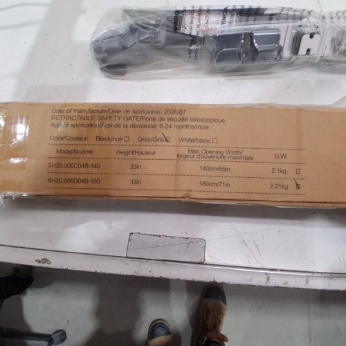RETRACTABLE MESH BABY GATE - 33" X 71" - GREY (MODEL: SH20.006D04B-180) image 2