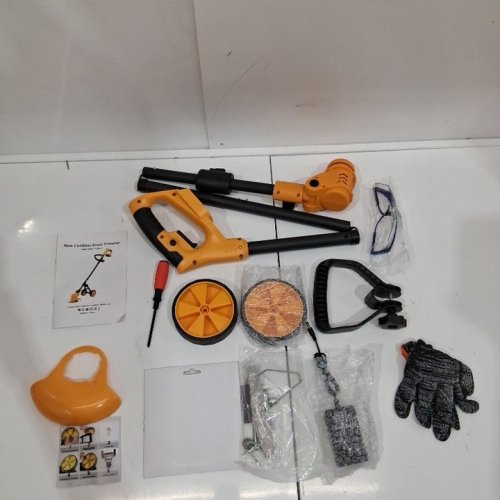 CORDLESS GRASS TRIMMER WEED WHACKER WITH 2 RECHARGEABLE BATTERIES - 21V - YELLOW image 2