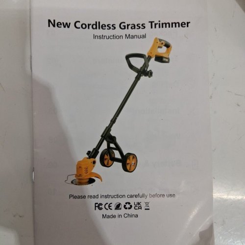 CORDLESS GRASS TRIMMER WEED WHACKER WITH 2 RECHARGEABLE BATTERIES - 21V - YELLOW image 4