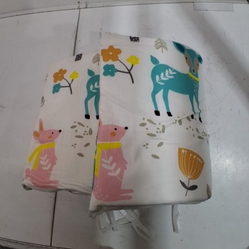 WOODLAND ANIMAL PRINT CRIB BUMPER - WHITE, MULTICOLOR image 3