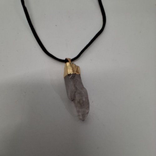 NATURAL HEALING STONE PENDANT NECKLACE - CLEAR QUARTZ STONE image 3